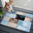 thumbnail image 3 of 2x3 Ft Entryway Area Rug, Blue Brown Kitchen Rug Runner Washable Floor Mat, Modern Abstract Art Geometric Non Slip Indoor Door Mat Throw Carpet for Bathroom Living Room Bedroom, 3 of 8