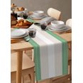 thumbnail image 6 of Boanket Green Beige Stripe Table Runner - 120 Inch Long, Kitchen Dining Table Runner Dresser Scarves, Modern Art Horizontal Striped Farmhouse Decor for Coffee Tables Wedding Party Banquet, 6 of 8