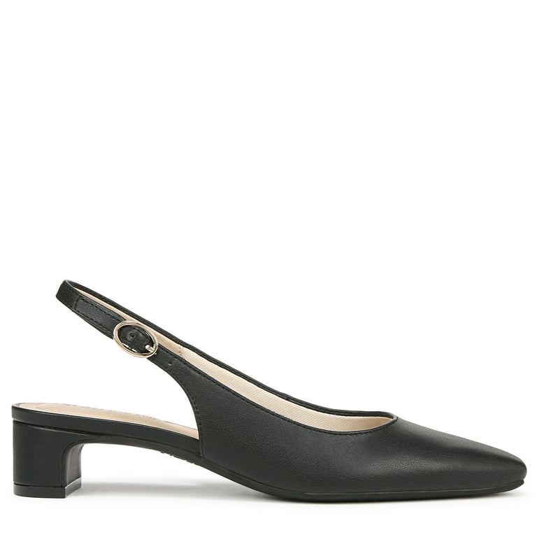 Black Slingback Loraina Leather Slingback Pumps Lifestride Womens
