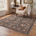 thumbnail image 4 of KUETH 2x3 Machine Washable Vintage Vintage Style Accent Rug, Soft Low Pile Non Slip Backing Rug, Warm Charcoal Rug for Entryway Bedroom Kitchen, 4 of 5