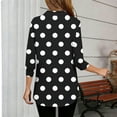 thumbnail image 5 of Women's Trendy Polka Dots Lapel Shirts Casual Long Sleeve Pullover Tunic Tops Dressy Loose Going Out Blouse, 5 of 5