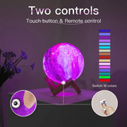 IM Beauty Moon Lamp Night Light 6 inch 16 Colors 3D Galaxy Star Lamp LED Globe Light with Wood Stand,Touch,Pat and Remote Control USB Rechargeable for as Gifts for Baby Girls Boys Lover Family