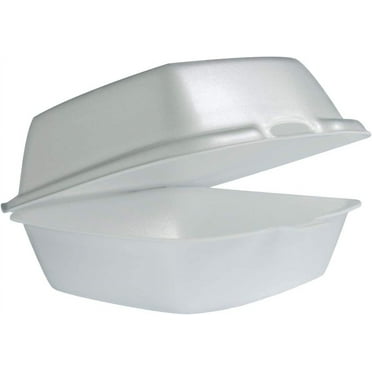 CONTAINER Dart Carryout Food Container, Foam, 1-Comp, 5 1/2 x 5 3/8 x 2 7/8, White (Case of 500), 1 Compartment
