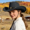 thumbnail image 1 of Chapeau de Cowboy Style Frontière Occidentale Mode Classique Couvre-Chef Jazz pour Occasions Extérieures et Soleil, 1 of 4