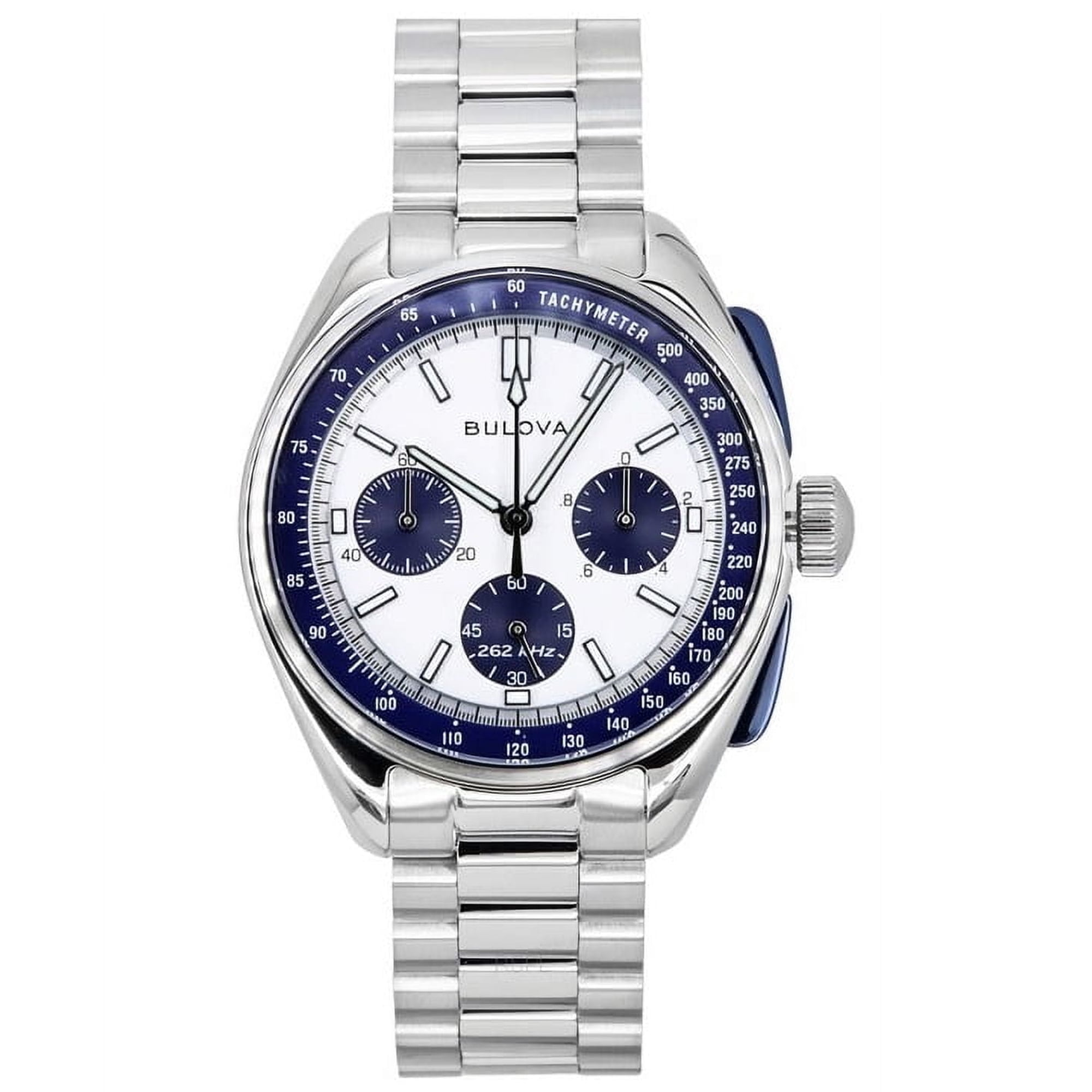 Bulova Lunar Pilot Archive Series Special Edition Chronograph Silver Dial Quartz 98K112 Men's Watch With Extra Strap