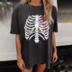 thumbnail image 4 of Camiseta de mujer Camisetas de esqueleto Camiseta de manga corta divertida Camiseta estampada Tops Blusa Regalo para mujer Fridja  zx2232, 4 of 6