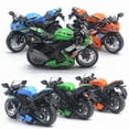 thumbnail image 1 of Flmtop 1/14 Simulation Motorcycle Pull Back Model with LED Music Learning Kids Toy, 1 of 8