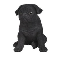 Hi-Line Gift Pug 6” Animal Puppy Garden Statue, Incredibly Realistic Details