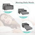 thumbnail image 5 of Ucloveria Velvet Sofa Bed, 54" Modern Convertible Loveseat with 2 Pillows and Detachable Side Pockets, Velvet Small Loveseat Sofa Bed for Livingroom (Grey), 5 of 10