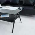 thumbnail image 5 of Rectangle Coffee Table with Tempered Glass top and Black MDF Shelf, Modern Table for Living Room, Gray Glass, 5 of 5