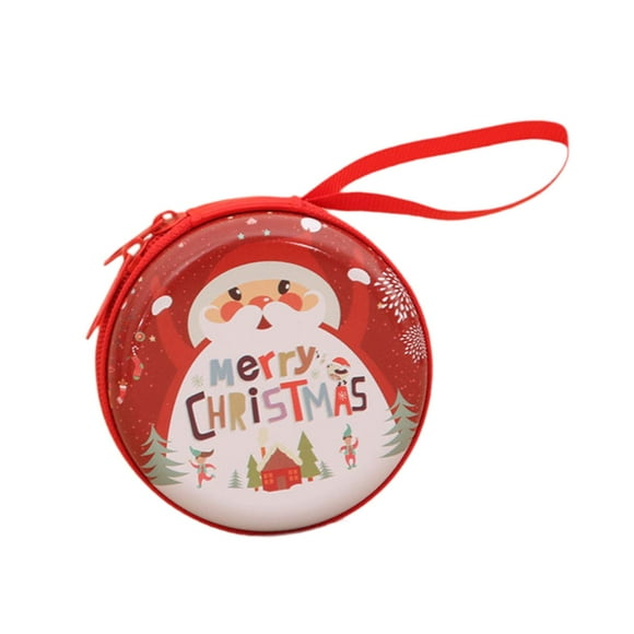 Monedero navideño, mini cartera, bolsa de almacenamiento, caja de cambio ligera y elegante, pequeño estuche para joyas y baratijas para viajes y anciano de barba blanca