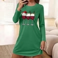 thumbnail image 1 of Camisón corto de manga larga y cuello redondo para mujer, bata de baño holgada de invierno para el hogar, bata de poliéster para mujer., 1 of 6