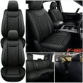 thumbnail image 2 of HHENGYISOUL Car Seat Covers 5 Seats for 2009-2021 Ford F150 Truck Waterproof PU Leather Front+Rear Full Set Cushion, Black, 2 of 4