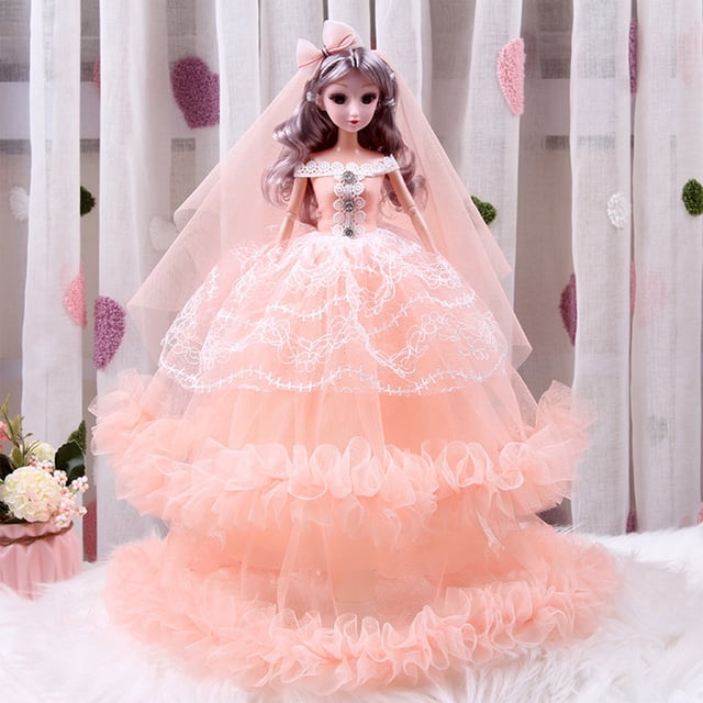 Muñeca de boda con articulaciones móviles | Figura de juego con vestido de novia moderno | Muñeca princesa coleccionable de 45 cm para niñas | Incluye caja de regalo para fiestas y cumpleaños