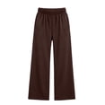 thumbnail image 4 of SELONE High Waisted Wide Leg Pants for Women Elastic Waist Trousers Ruched Lounge Trousers with Pockets Vacation Outfits, 4 of 7