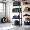 thumbnail image 7 of M MZG 1000 lbs 4Tier Shelf Metal Storage Shelves Wire Rack Closet Organizers with Wheel for Garage Kitchen Bathroom Laundry Black 13.7" D x 23.6" W x 53.4" H Visit the M MZG Store, 7 of 7