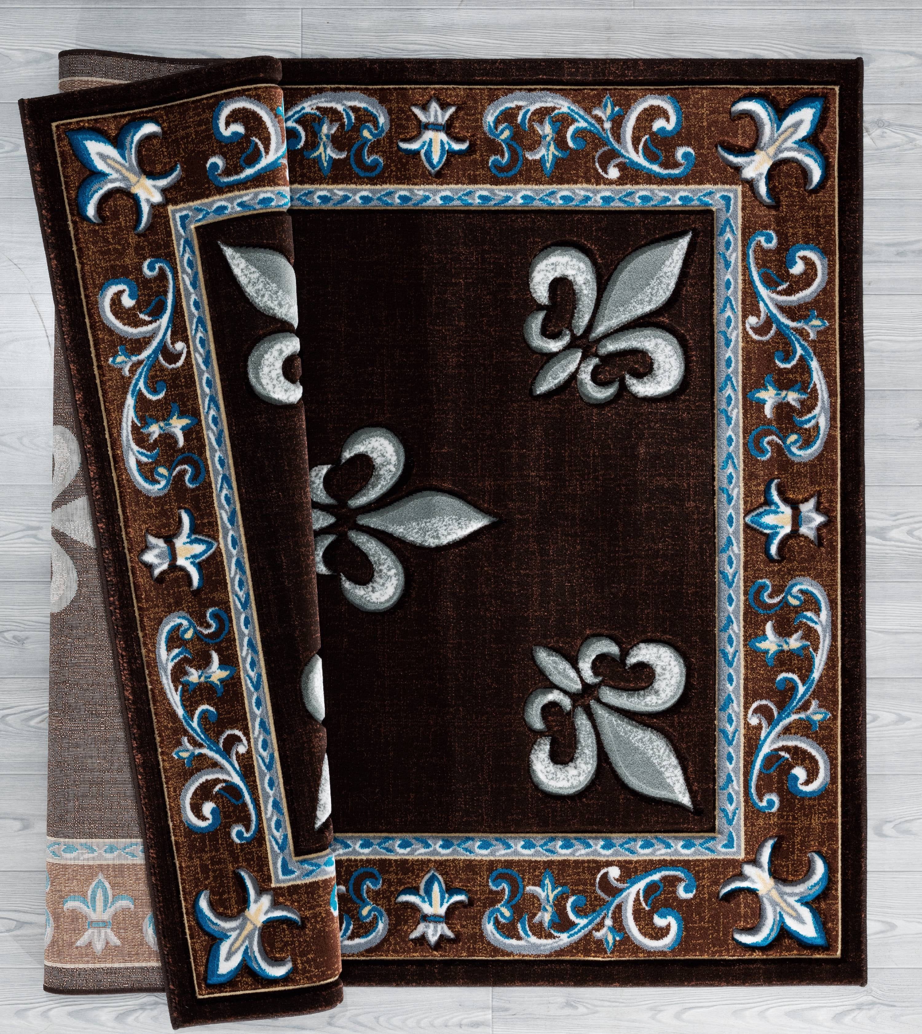 United Weavers Drachma Lafitte Transitional Border Accent Rug, Turquoise, 2'7" x 4'2"