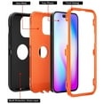 thumbnail image 6 of Xhy iPhone 14 Pro Max Case with Privacy Screen Protector Military Grade Heavy Duty Protection 3 in 1 Shockproof Armor Rugged Durable Detachable for iPhone 14 Pro Max 6.7 inch 2022 Phone - Black+Orange, 6 of 8