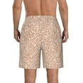thumbnail image 3 of Bixox Men's Beige Sparkling Glitter printing Casual Classic Fit Short Summer Beach Shorts, 3 of 6