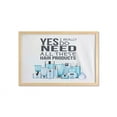thumbnail image 1 of Saying Wall Art with Frame, Yes I Really Do Need All These Hair Products Conditioner Moisturizer Pastel Tone, Printed Fabric Poster for Bathroom Living Room, 35" x 23", Pale Sky, by Ambesonne, 1 of 2
