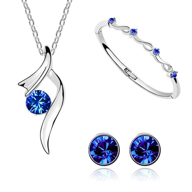 Conjunto de joyería para mujer, collar, pendientes, pulsera y accesorios para fiesta de cumpleaños.