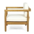 thumbnail image 6 of Arimo Acacia Wood Outdoor Club Chair with Cushions, Teak and Cream, 6 of 7