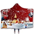 thumbnail image 2 of Clearance! Winter Christmas Pattern Wear Cap Home Blanket Children's Blanket Hooded Shawl, 2 of 2