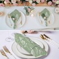 thumbnail image 2 of Sage Green Botanical Cloth Napkins, Farmhouse Country Leaves Plant Washable and Reusable Dinner Napkins Set of 4, Table Napkin for Kitchen Party Birthday Wedding Hotel Housewarming 20"x20", 2 of 8