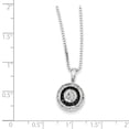 thumbnail image 3 of Sterling Silver Ss Rh Plated White Night Black & Diamond Circle Pendant Necklace (18 X 13) Made In India qp2341, 3 of 3