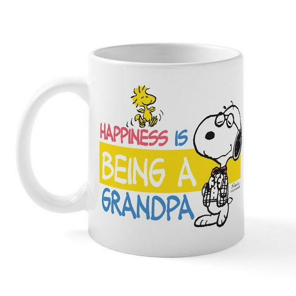 CafePress - Happiness Is Being A Grandpa Mug - 11 oz Ceramic Mug - Novelty Coffee Tea Cup
