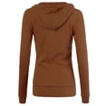 thumbnail image 3 of A2Y Women's Casual Fitted Lightweight Pocket Zip Up Hoodie Cinnamon 1XL, 3 of 3