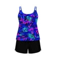 thumbnail image 7 of FDGIU ‌‌‌‌‌‌Women's Two Piece Tankini Swimsuit Tummy Control Bathing Suit Floral Print Modest Athletic Swimwear Top with Boyshorts Bottom for Beach Vacation, 7 of 7