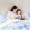 thumbnail image 4 of Erosebridal Blue Dreamy Bow Twin Comforter Sets For Girls,Cute Coquette Bowknot Theme Bedding Set For Kids,Reversible,2pcs, 4 of 7