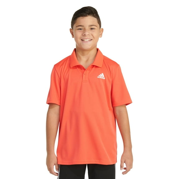 Adidas Boys Orange Polo Athletic Quick Dry Tee Shirt T-Shirt Large 14-16