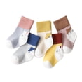 thumbnail image 5 of 5 Pairs Baby Cotton Crew Socks Soft Cozy Ankle Socks for Newborn Infant Toddlers Kids, 5 of 6
