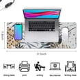 thumbnail image 5 of Durable & Stylish Large Gaming Mouse Pad - Abstract Art Design, Boho Leaves Pattern - Extended Desk Pad with Non-Slip Rubber Base - Ideal for Office Laptop - 31.5 X 11.8 Inch, 5 of 7