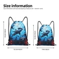 thumbnail image 4 of Drawstring Backpack - Hammerhead shark cool A Splash Proof Small Drawstring Gym Bag for Women Men, Cinch Sports String Bag Backpack for Travel Swimming Beach, 4 of 8
