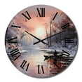 thumbnail image 2 of Designart "Papercut of a Winter River IV" Landscapes Oversized Wall Clock, 2 of 5