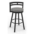 thumbnail image 1 of Amisco Render 26.63" Faux Leather Swivel Counter Stool in Taupe Gray/Dark Brown, 1 of 9