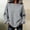 Gray, variant on Women's Waffle Knit Top Crew Neck Long Sleeve Drop Shoulder Relaxed Loose Fit Ribbed Trim Casual Fall Winter Everyday Pullover Wardrobe Staple