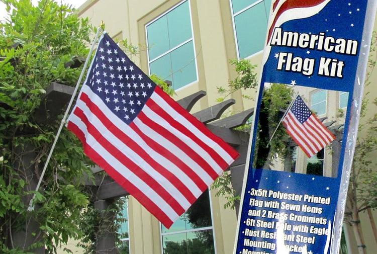 American Flag and Flag Pole Kit New United States Banner USA Pennant 3x5 Foot by Home and Holiday Flags