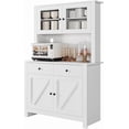 thumbnail image 3 of QinaQin Kitchen Pantry Cabinet with Microwave Stand, White, 3 of 7