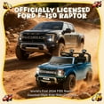 thumbnail image 3 of CASEMIOL 2-Seater 24V Big Kids Ride on Toys Truck with Remote Control, Licensed Ford F150 Raptor Battery Powered Ride on Car for Toddlers Kids Ages 3-8, Back to School Gift for Boys & Girls, Blue, 3 of 9