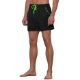 thumbnail image 4 of INSPIRE CHIC Men's Elastic Waist Solid Color Summer Sport Swim Board Shorts Black 30, 4 of 5