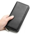 thumbnail image 2 of genuine leather long women's wallet men's leather clutch bag dropshipping,SKU01029-头层牛皮【橙色】现货, 2 of 10