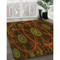 thumbnail image 2 of Ahgly Company Indoor Round Patterned Dark Bronze Brown Area Rugs, 4' Round, 2 of 6