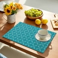 thumbnail image 5 of Placemats Set of 6, Turquoise Plaid Place Mats Diamond Texture Tablemats Washable Placemat Table Decoration for Kitchen Table Dinner Party Home Decor Indoor Outdoor 13x19 Inch, 5 of 9