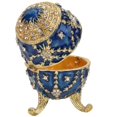thumbnail image 4 of Caja de baratija de Huevo Faberge esmaltada Pintada a Mano Spptty artesanía, 4 of 7