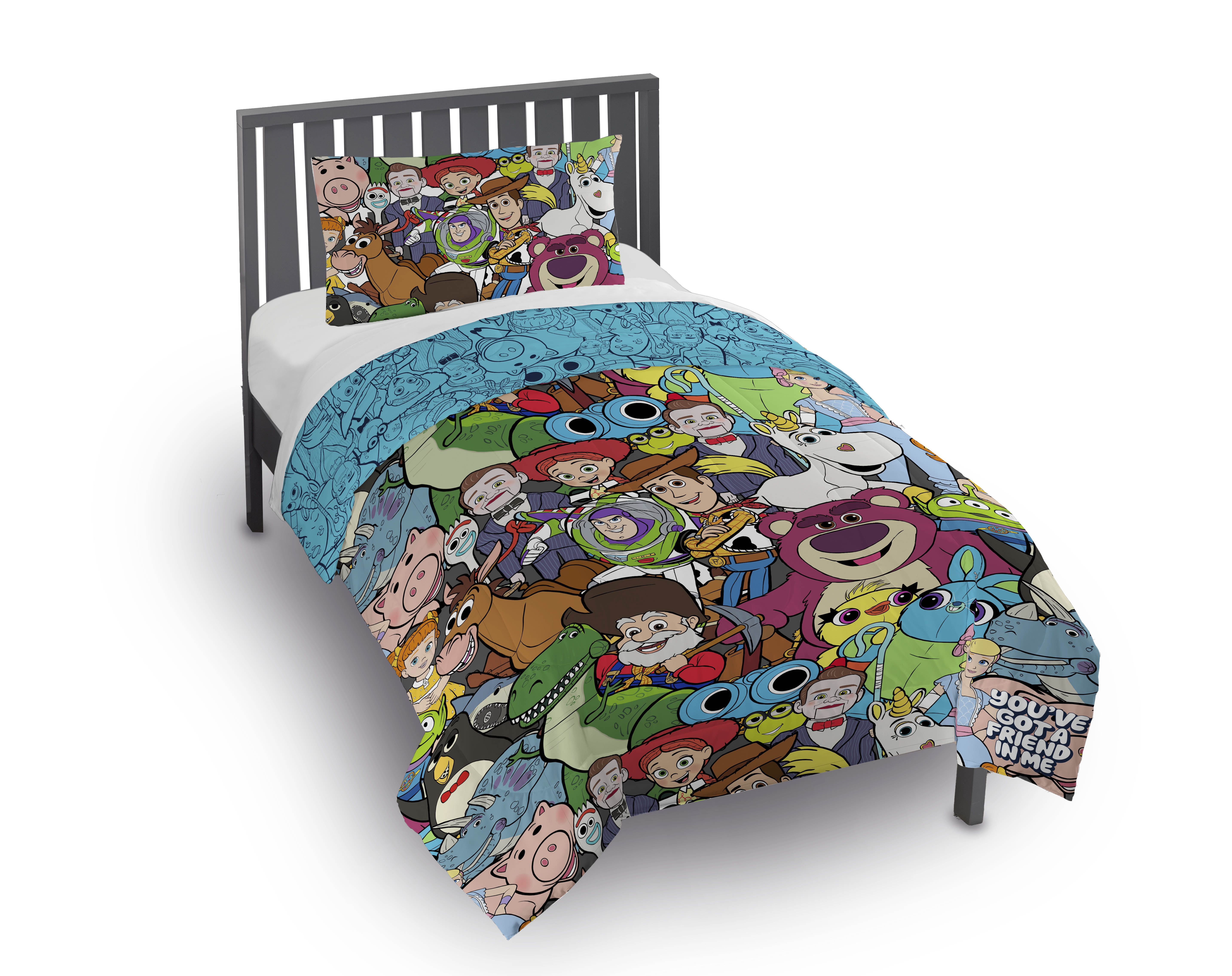 Disney Toy Story You've Got a Friend Reversible Comforter and Pillowcase Set, Twin/Full, Kids Bedding