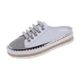 thumbnail image 1 of Amzcrzy Zapatos de mujer,Zapatos de mujer,Zapatillas de mujer, Pantuflas Baotou para mujer, suela plana, suela gruesa con diamantes de imitación y pedales de un solo pie. Sandalias Mujer Zapatillas D, 1 of 8